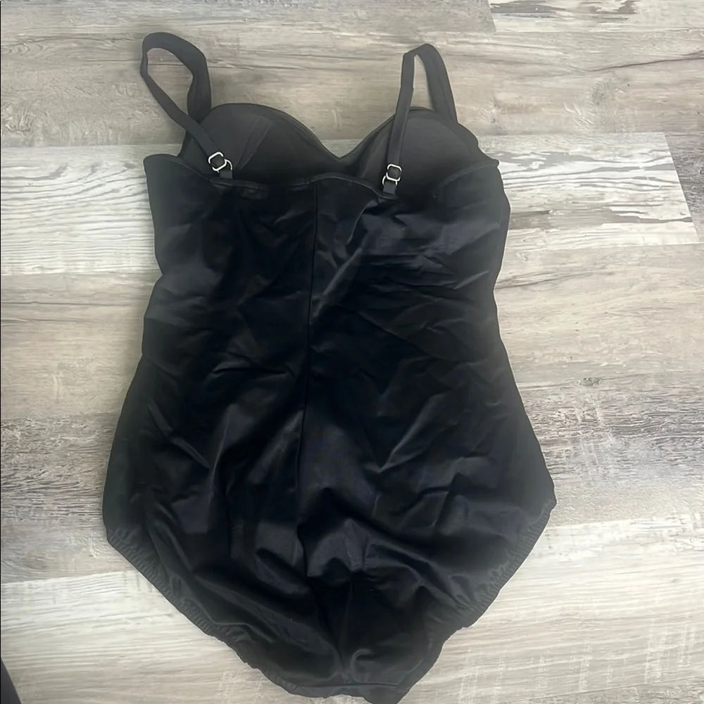 Black Ruched Swimsuit - Picture 2 of 4